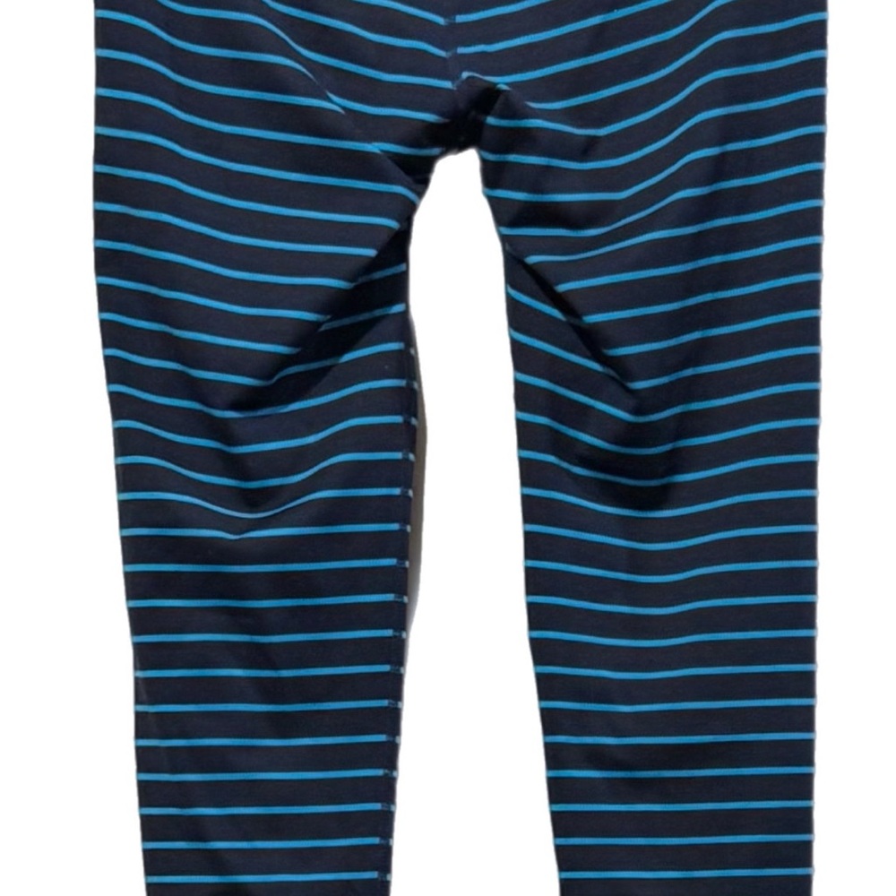 Athleta (T) Chaturanga Stripes Capri Leggings S Blue Striped Capri Gym 243139 - Picture 2 of 3